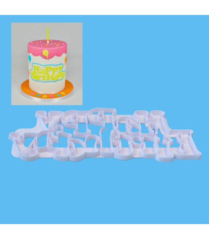 Вырубка - оттиск Happy Birthday для декора края кондитерских изделий