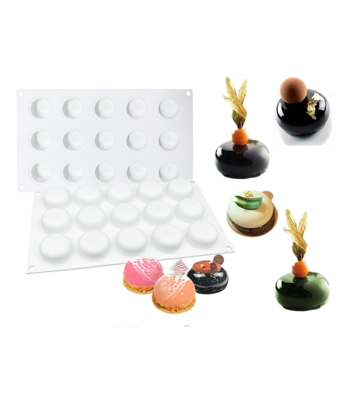 Силиконовая форма для евродесертов  Mini STONE (Globe) из 15 шт
