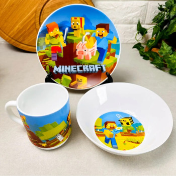 Детский набор посуды "Minecraft" Майнкрафт (керамика)