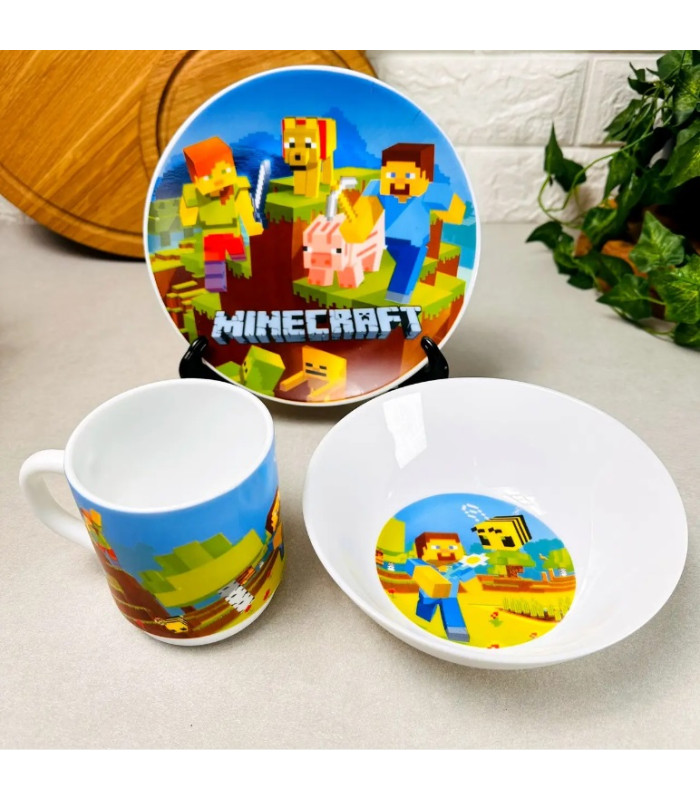 Детский набор посуды "Minecraft" Майнкрафт (керамика)